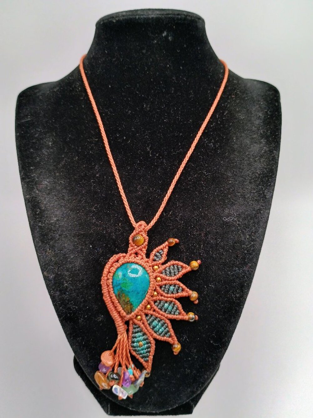 Maramé Necklace Handmade Natural Turquoise Pendant